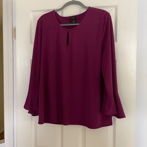 Bell sleeve keyhole blouse